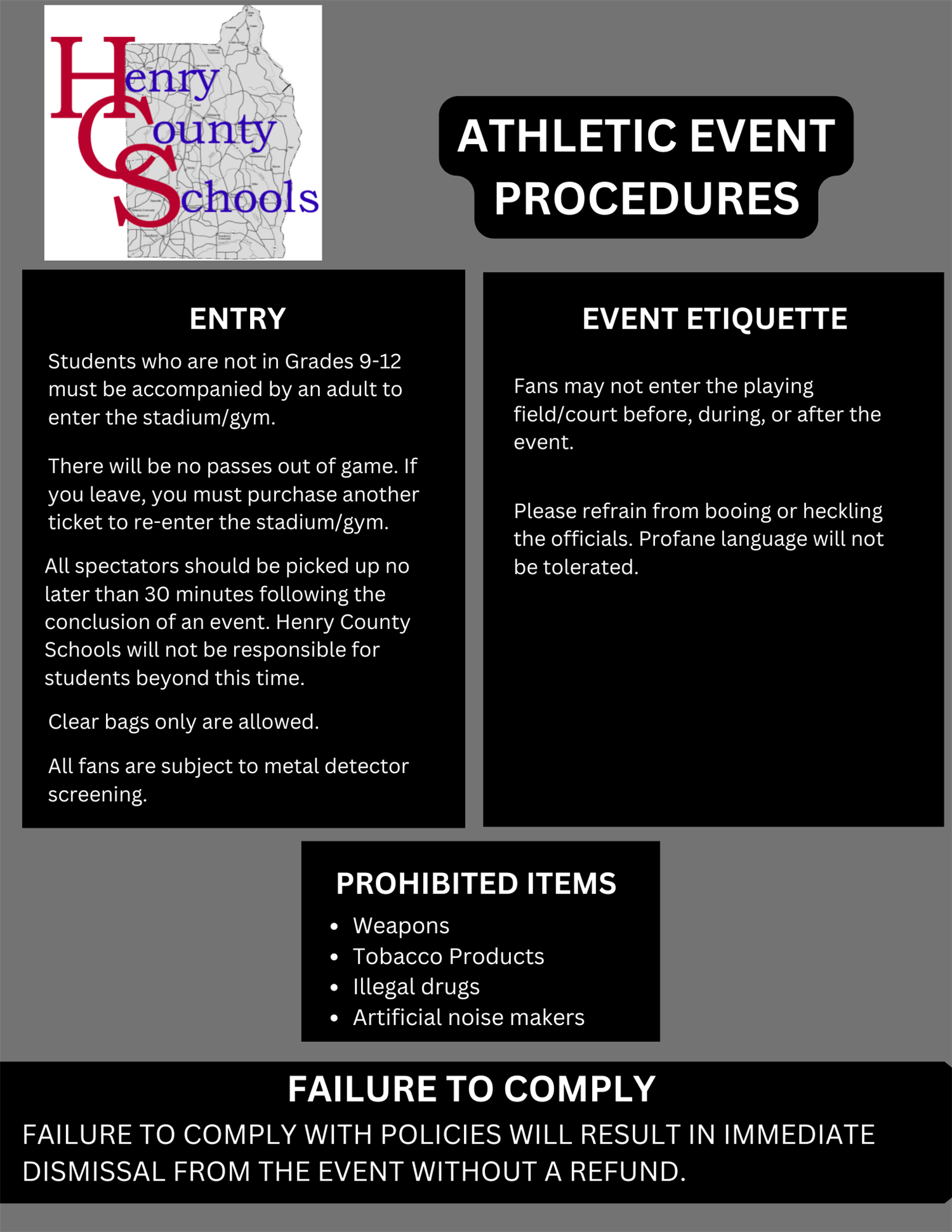 HCS Athletic Event Procedures